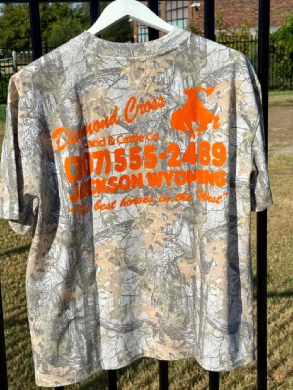 Diamond Cross Ranch Camo Retro Address T-Shirt Medium BNWT